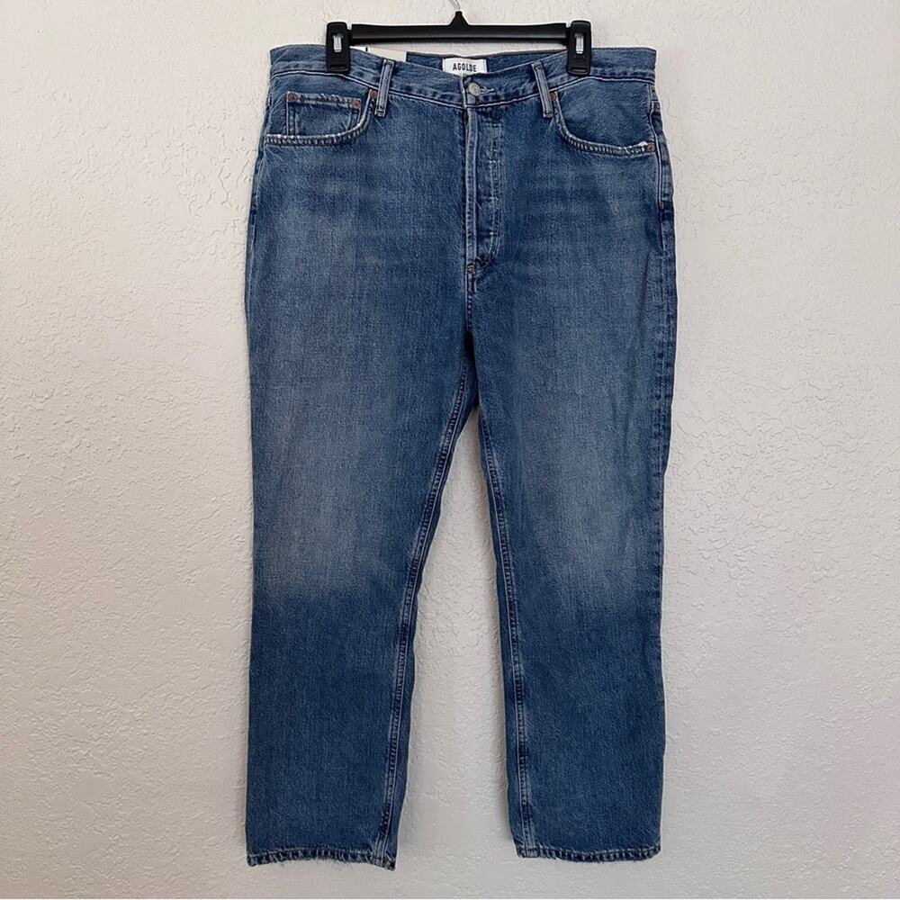 NWT Agolde Riley High Rise Straight Crop Jean In Collective 32 - Picture 2 of 10